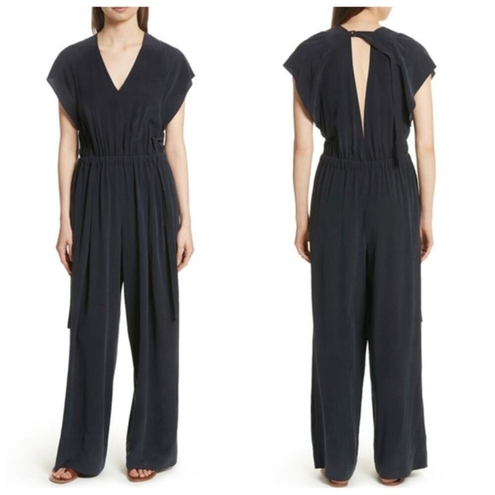 Vince 100% Silk Flutter Sleeve Open Back Jumpsuit… - image 7